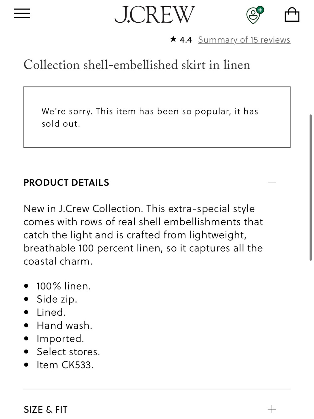 J.Crew Shell- Embellished Linen White Skirt NWT - Picture 10 of 10